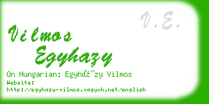 vilmos egyhazy business card